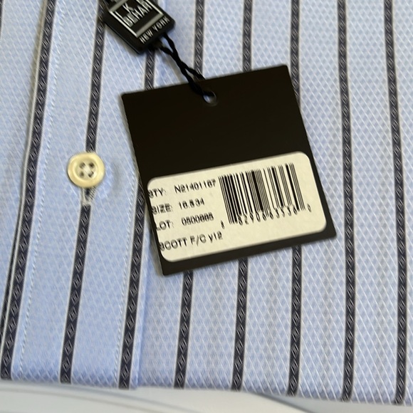 IKE BEHAR FINE HIGH QUALITY MAN SHIRT FRENCH CUFF 100% Cotton Lg 16 1/2x 34 NWT - Picture 3 of 9